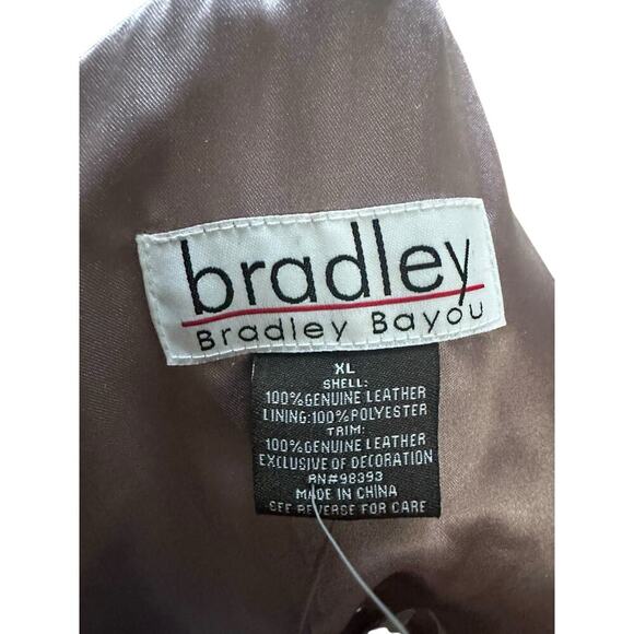 Bradley Bayou lavender 100% Leather Suede jacketCrocodile Embossed Collar. SZ-XL - Picture 7 of 10